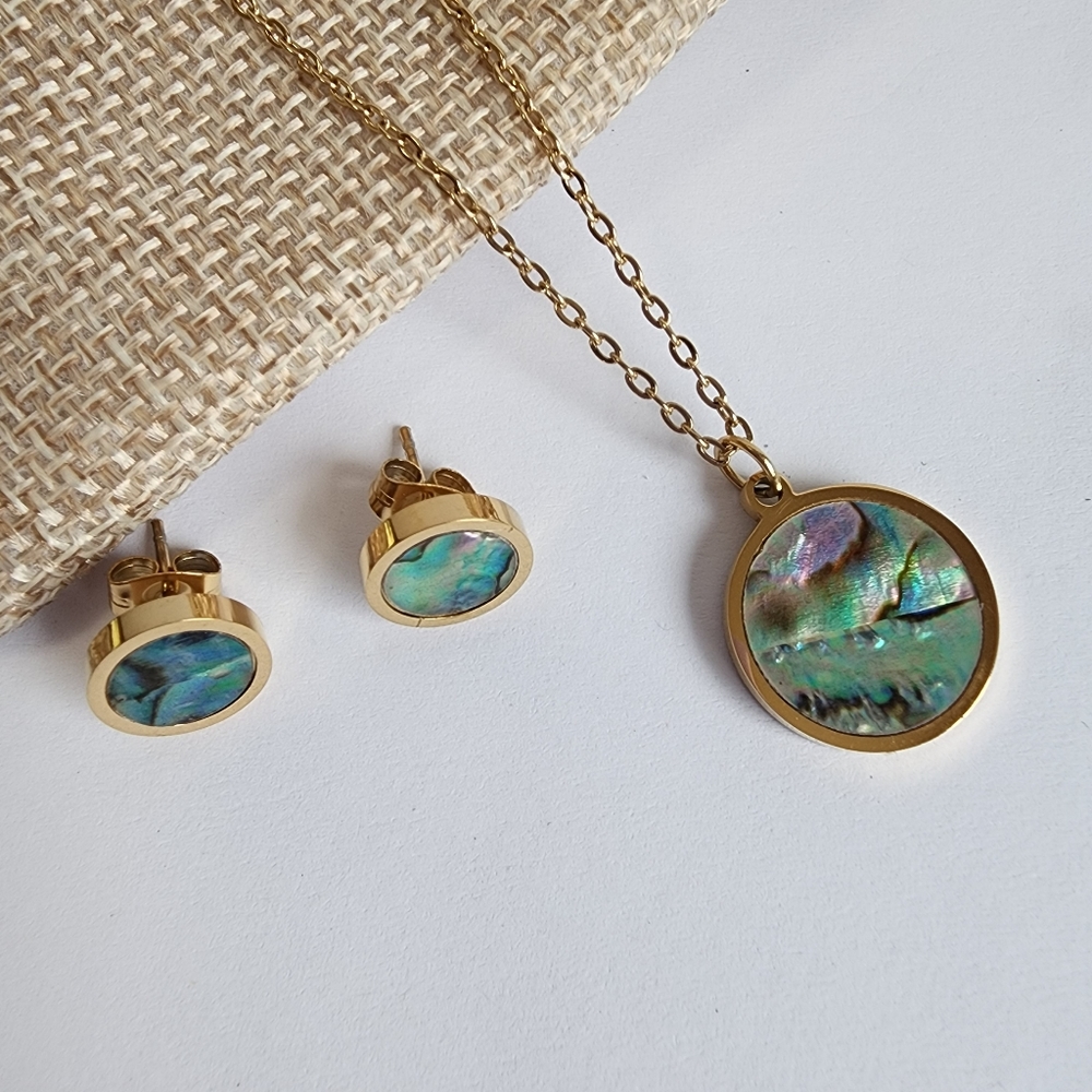 18K Gold Plated Earrings Necklace Set